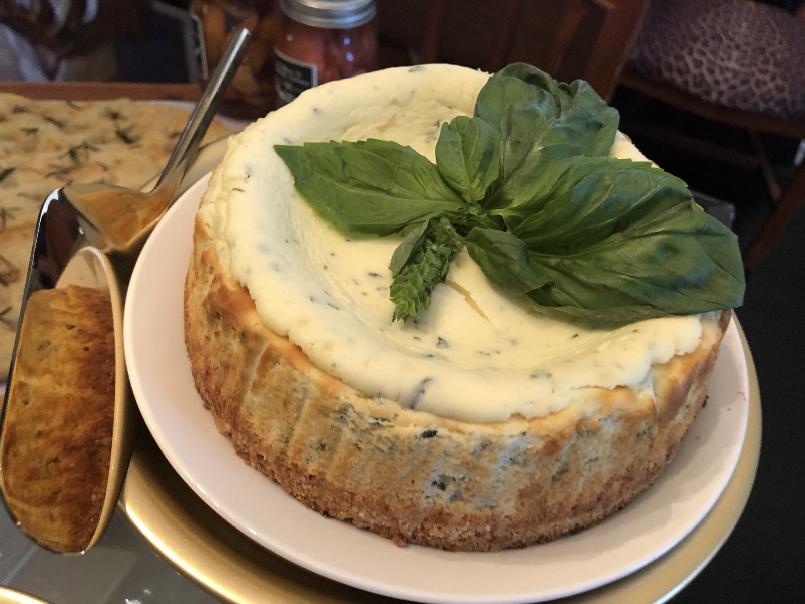 Savory herb cheesecake